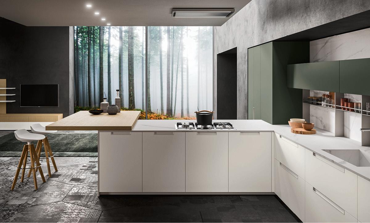 Abbinamenti di design per una cucina verde moderna